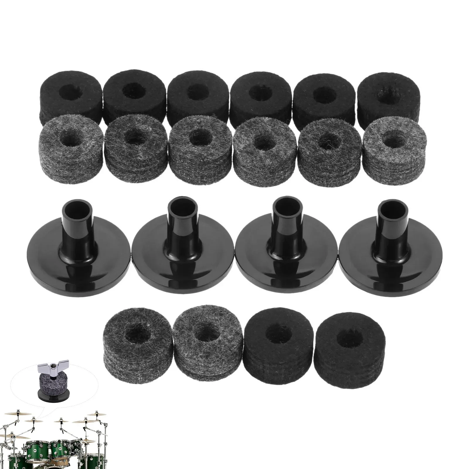 10 Cái/bộ Cái Chập Chả Đứng 25Mm Cảm Thấy Máy Giặt Với Kiêm La Bàn Tay Cho Trống Đứng Thiết Thực Nhạc Cụ Bộ Gõ Phụ Kiện Nhạc Cụ