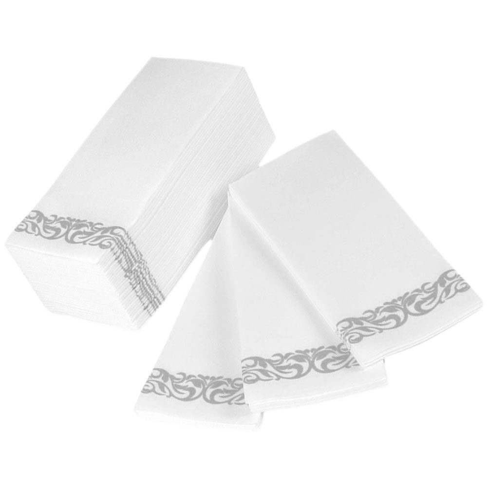25 Pcs Decorate Silver Table Paper Napkin Wood Pulp Napkins Dinner Foldable Tissue Hotel Desktop Party Wedding Banquet
