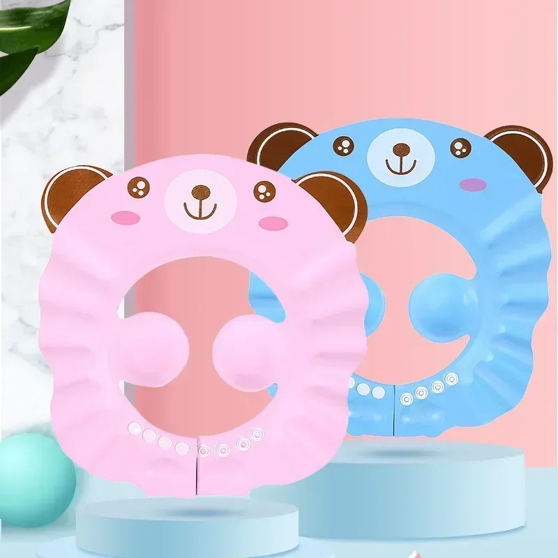 Baby Shower Soft Cap, Chapéu ajustável para lavagem de cabelo para crianças, Proteção de ouvido, Banho com xampu, Shower Protect Head Cover