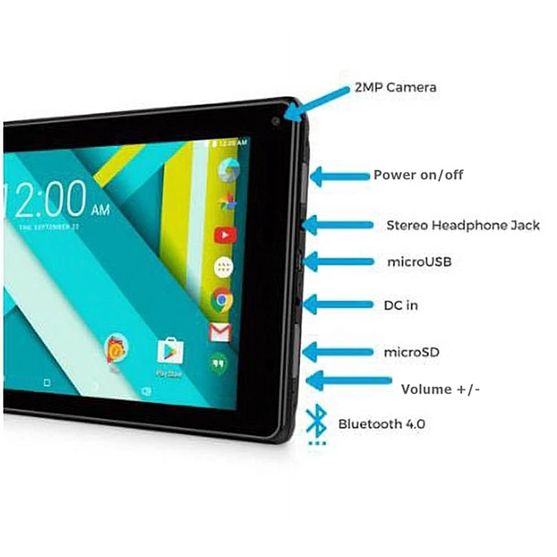 2025 nueva tableta PC de bolsillo Android 6,0/Android8.0 de 7 pulgadas para niños RAM 1GB DDR + 16GB Quad Core WIFI Micro USB