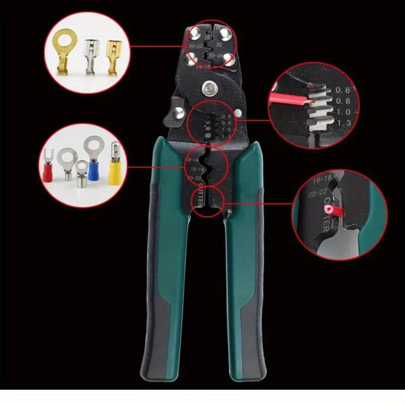 Combinazione di pinze multifunzionali 4 in 1 da 320 pezzi, terminali a crimpare con naso in rame, terminali nudi pressati a freddo in ottone stagnato OT/UT