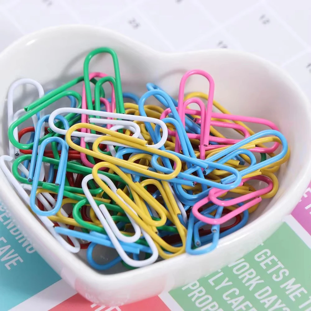 200-Pack - 28mm Colorful Metal Paperclips, Creative Bookmarks, Notebook Folders, Office Stationery Binding Bookmarks