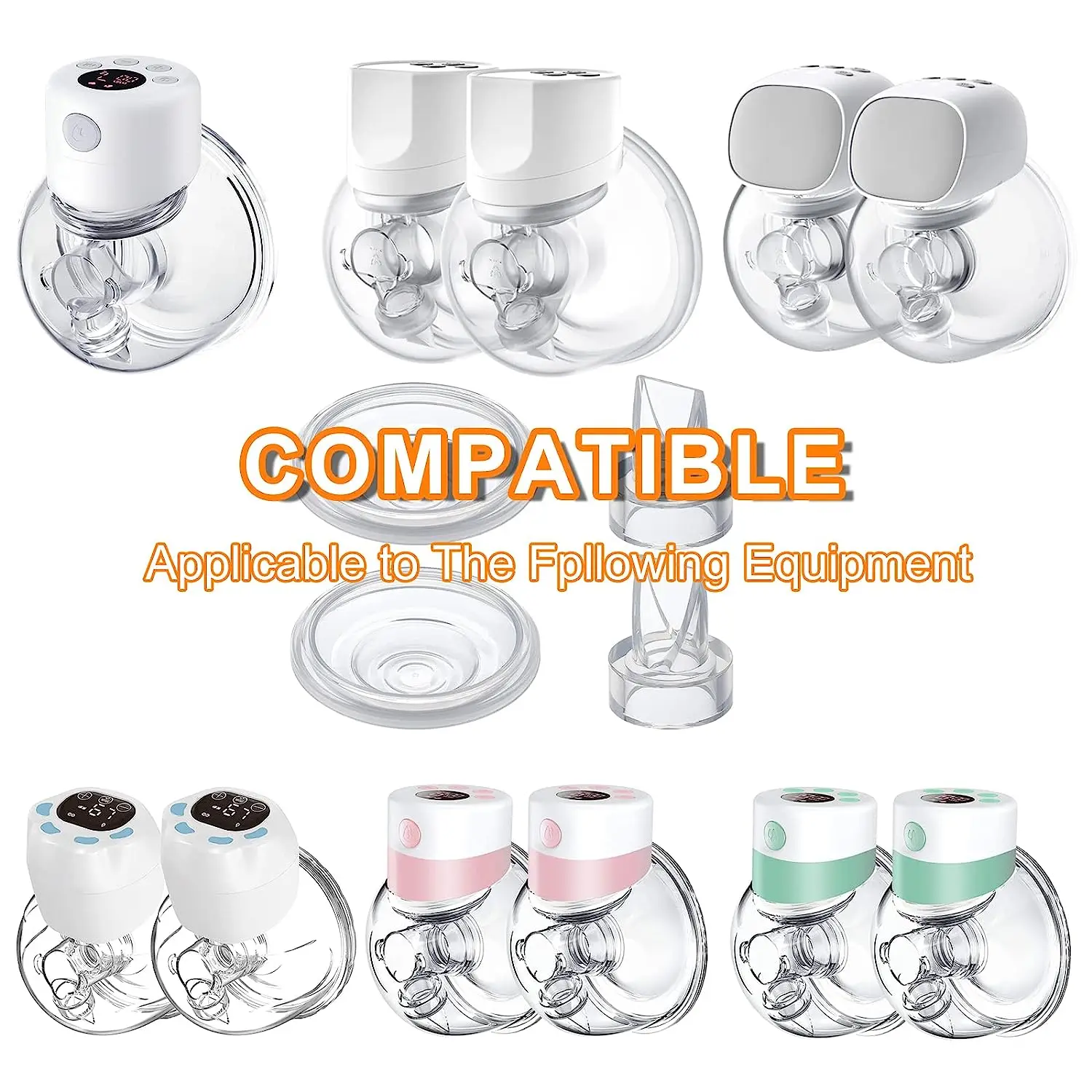 Válvula de pico de pato y diafragma de silicona, Compatible con extractor de leche eléctrico, piezas/accesorios de bomba (juego de 10 piezas)
