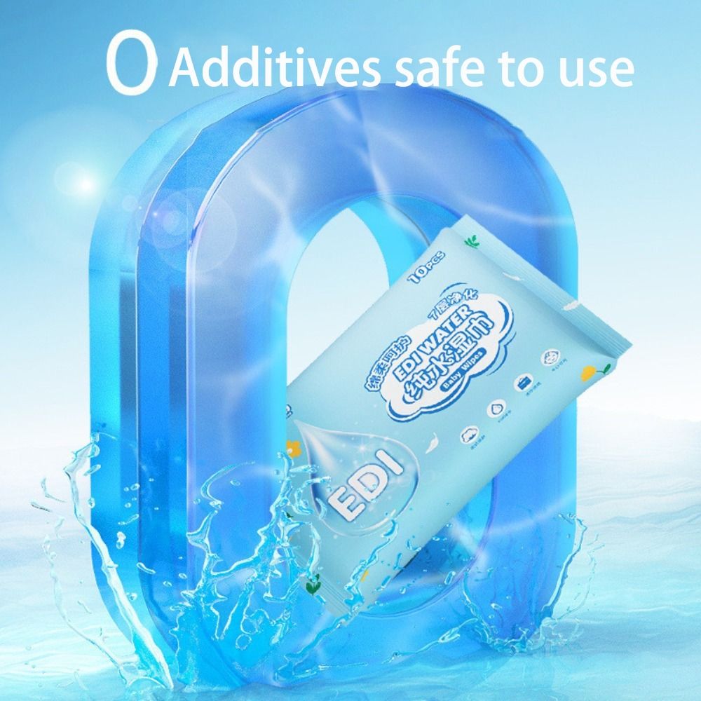 使い捨ての布製ベビーワイプ,ポータブルベビーケアツール,純水,使い捨て,10ピース/パック