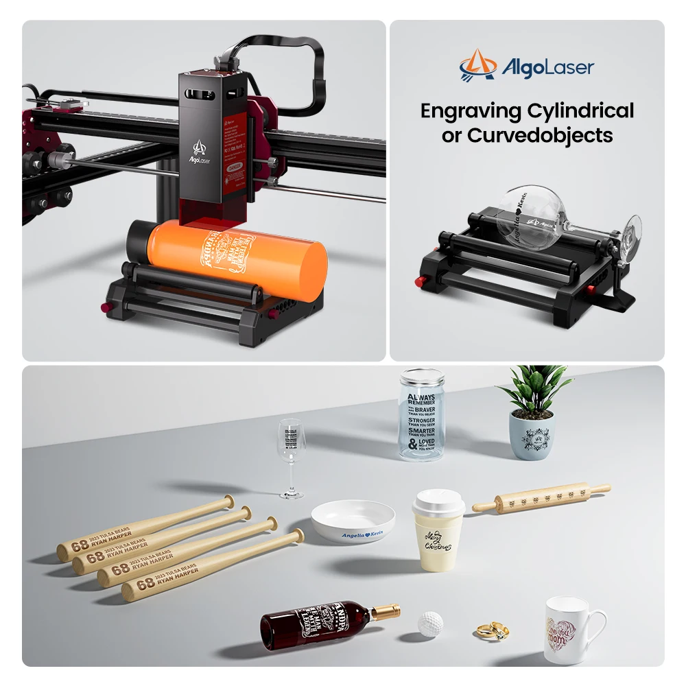 AlgoLaser DIY KIT MK2 Laser Engraver 10W Output Power, 3.5” Color Touch Screen App Offline Control, DIY Engraver Cutter Tool