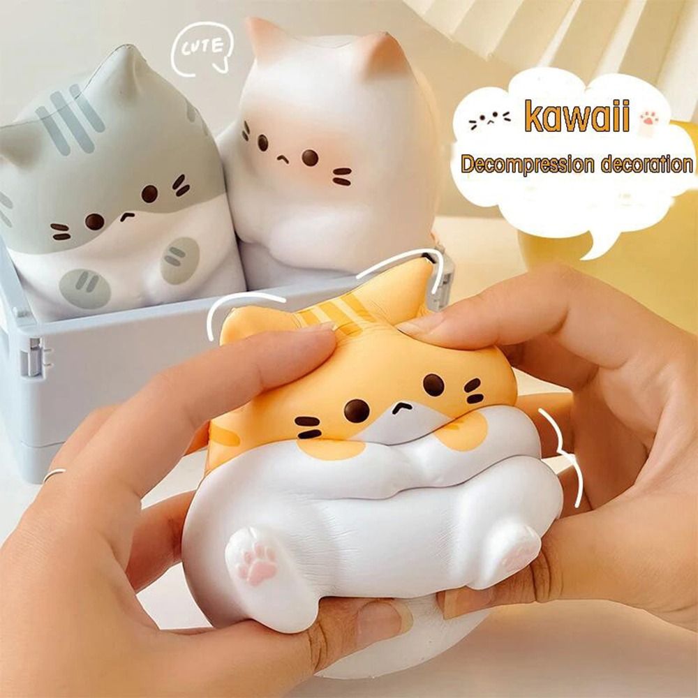 Kawaii Cartoon Cat Squeeze Toys Plushie Slow Rebound Decompression Doll Stress Release Cute Release Anxiety Toy