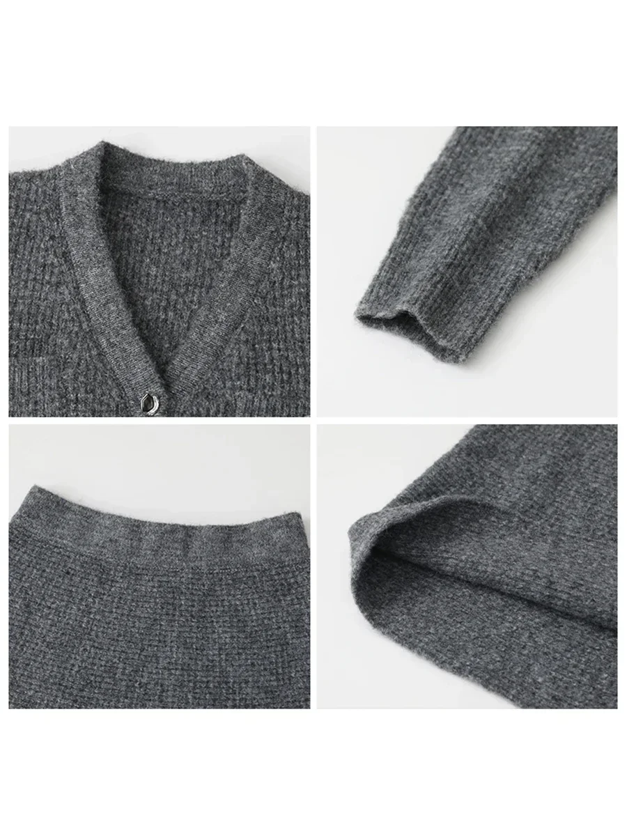 CHIC VEN-cárdigan de punto para mujer, suéter informal suelto, falda de línea a elástica, ropa de primavera y otoño, 2024