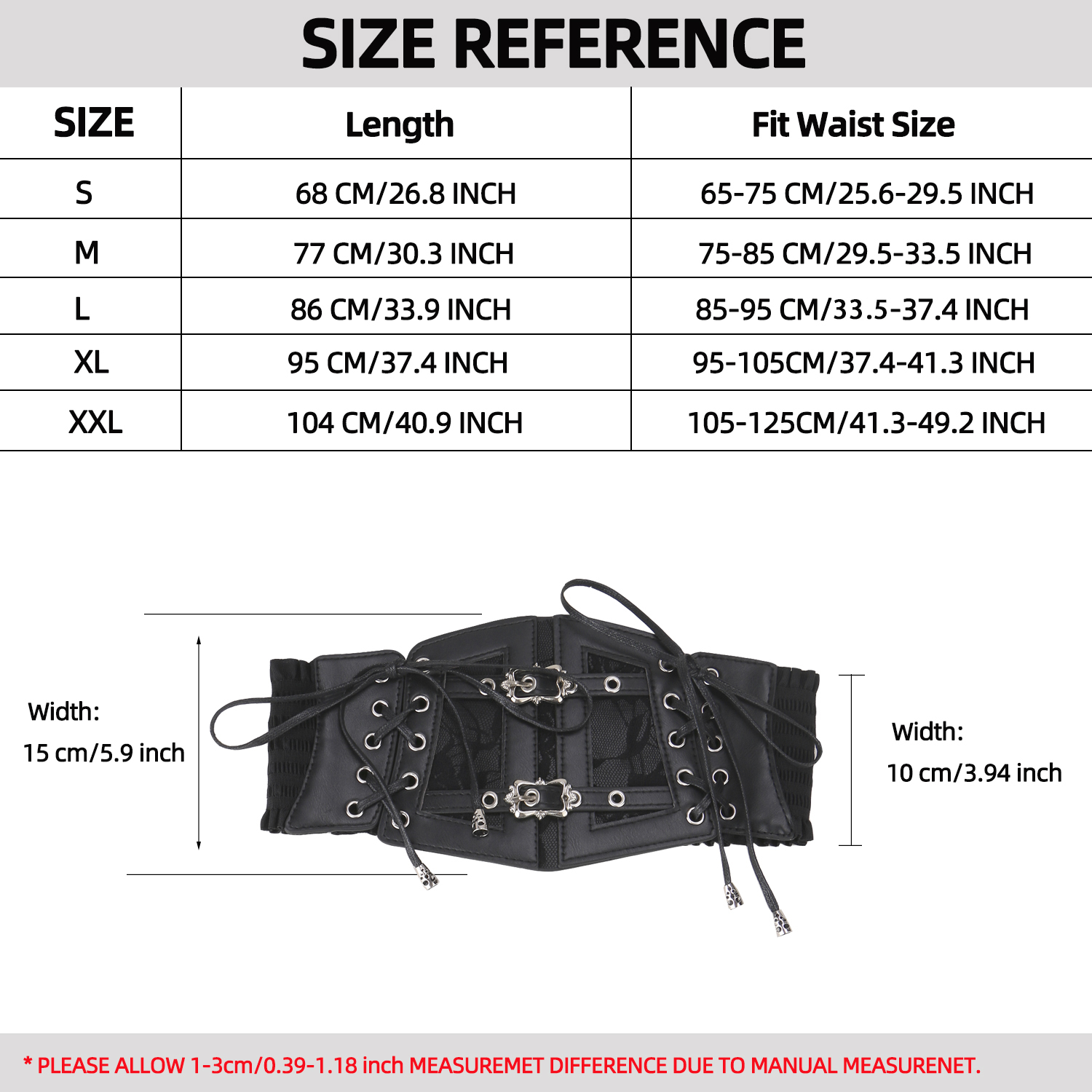 Faja de encaje elástica Retro con hebilla para mujer, faja con lazo, cinturones anchos de varios tamaños para mujer en camisa, vestido, faja, corsé
