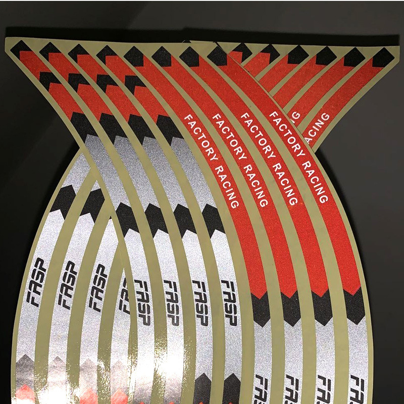 16 pieces Striped Motorcycle Wheel Sticker Car Reflective Rim Tape Motorcycle Bicycle Car Decal Waterproof Modification Sticker