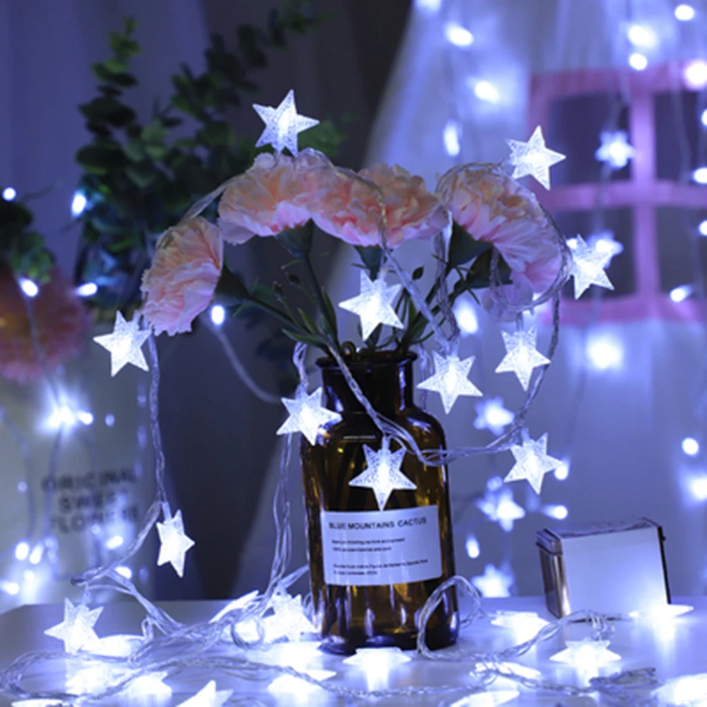 1,5 m/3 m/6 m/10 m LED Stern Lichterketten Weihnachten Girlande Batterie USB Powered hochzeit Party Vorhang String Fairy Lampen Für Zuhause
