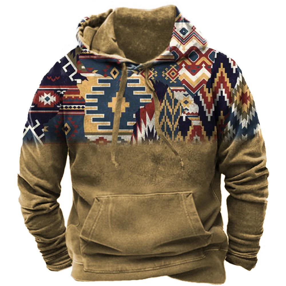 Sudaderas con capucha de estilo Tribal Vintage para hombre, sudadera de moda, Jersey suelto, chaqueta informal, ropa de calle, Tops de gran tamaño, primavera y otoño, nuevo