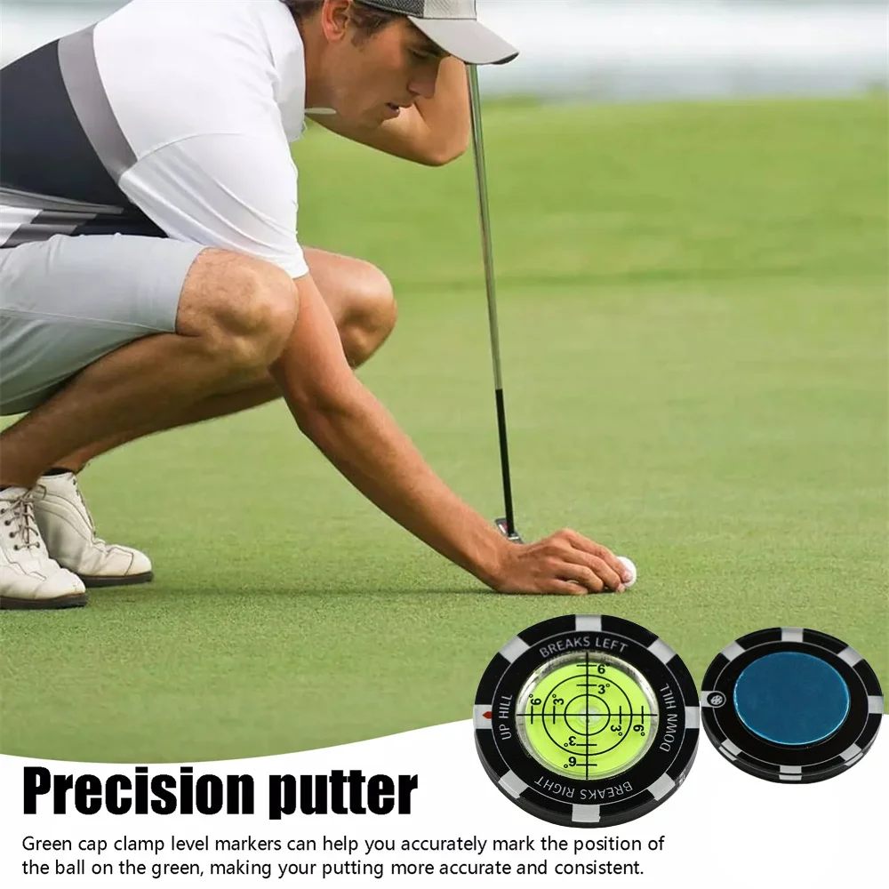 Marcador de pelota de Putt de Golf, lector verde de Putt de Golf redondo de alta precisión, ayuda para poner pendiente de Golf, lector de Putting, 1 ud.