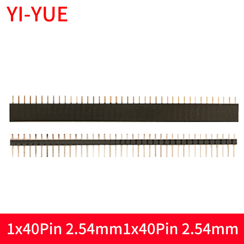 10PCS 1x40Pin 2.54mm Single Row Female + 10pcs 1x40 Male Pin Header Connector