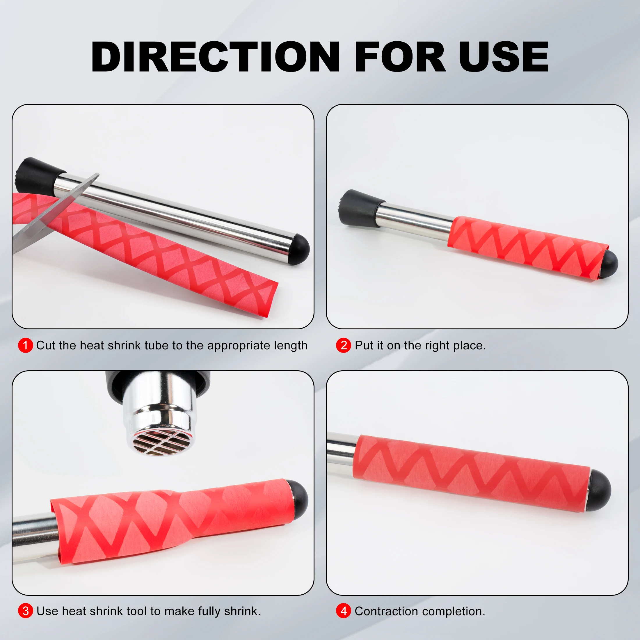 ท่อหดความร้อนกันลื่นสำหรับคันเบ็ดหรือฉนวนไฟฟ้า DIY 5 สี 1 เมตร 15/18/20/22/25/28/30/35/40/45/50 มม.