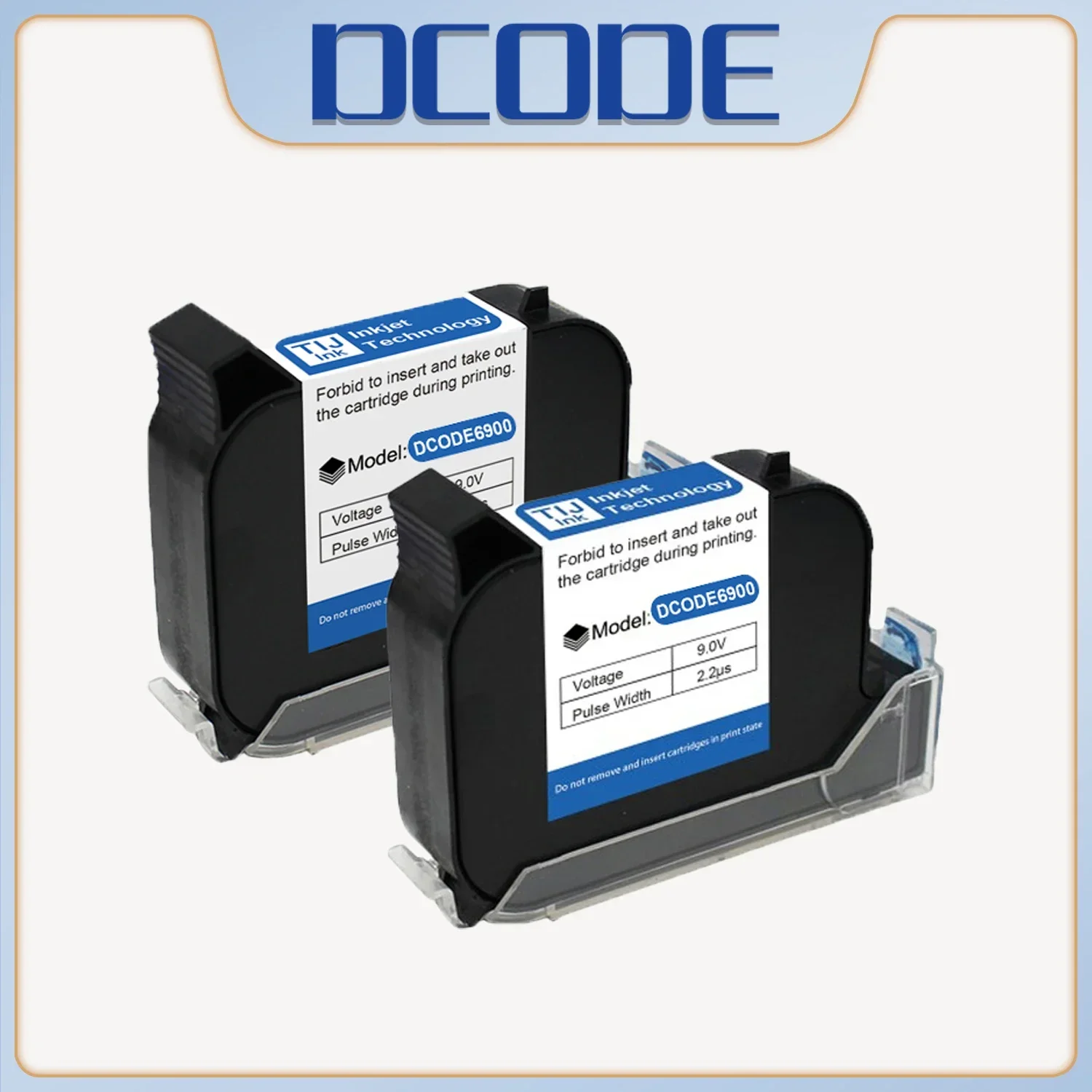 DCODE 6900, 12,7 мм, экономичный высококачественный TIJ онлайн-картридж для ручного струйного принтера, быстросохнущий водонепроницаемый растворитель, черные чернила