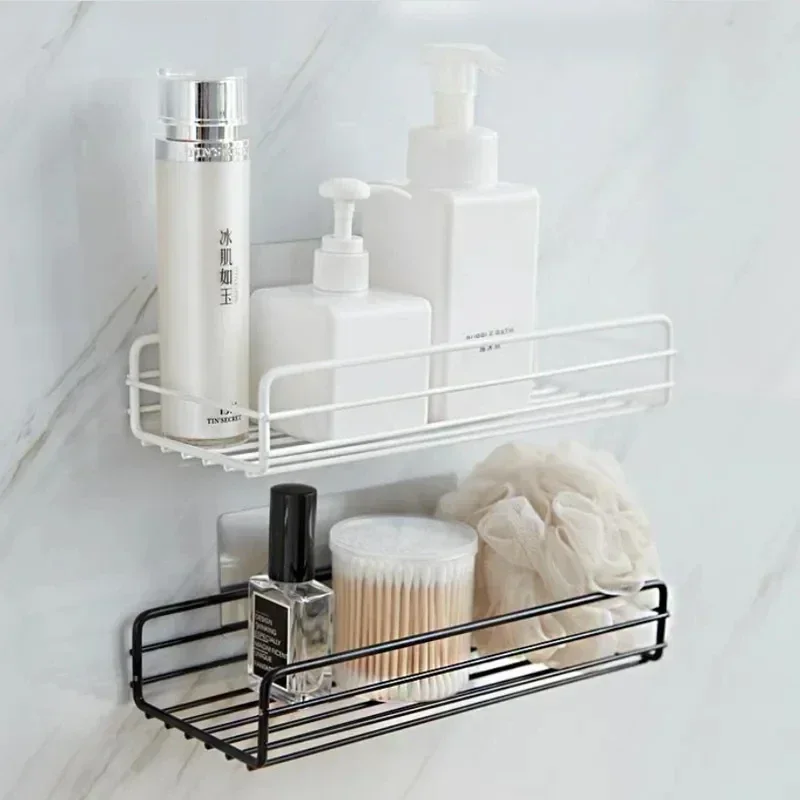 Bad Regal Wand Montiert Ecke Lagerung Regale Shampoo Halter Kosmetik Rack Eisen Dusche Ablauf Korb Badezimmer Organizer