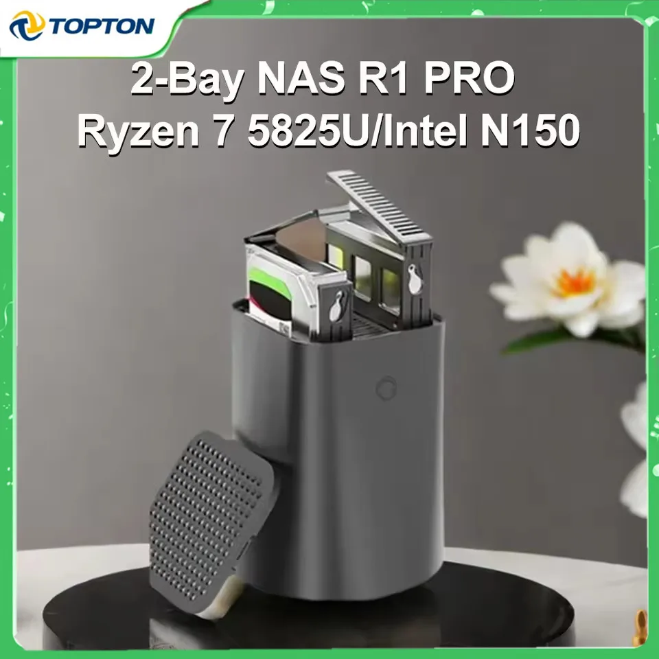 Topton 4x GbE LAN Mạng 2-Bay NAS N1 Mini PC AMD Athlon 3050e Kèm Theo Phương Tiện Lưu Trữ Máy Chủ Riêng Tư đám Mây Tường Lửa Mềm Router