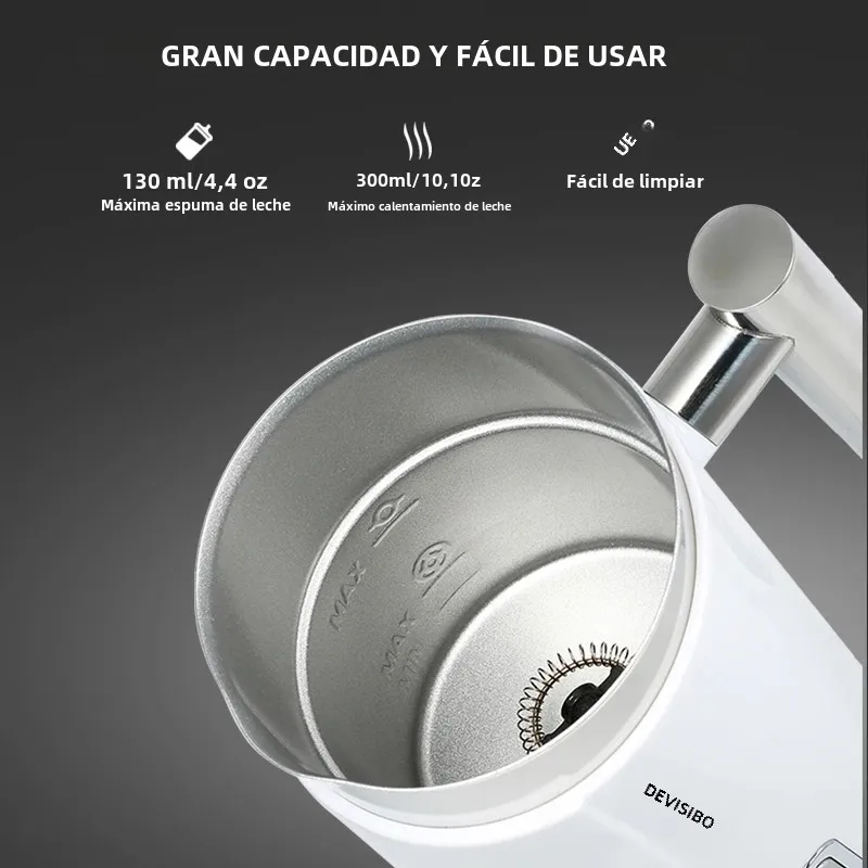 DEVISIB 3 in 1 Espumador de leche eléctrico, 300ml, máquina automática de espuma fría y caliente para café Latte, capuchino, Macchiato, Chocolate caliente