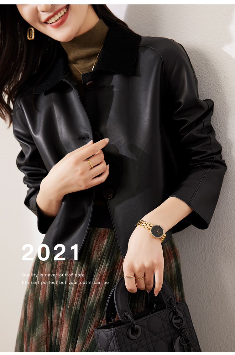 เสื้อแจ็คเก็ตหนังแท้สำหรับผู้หญิง2023ฤดูใบไม้ผลิฤดูใบไม้ร่วงเสื้อโค้ทหนังแท้สำหรับผู้หญิงเสื้อโค้ทหนังแบบเข้ารูปเสื้อกันลม