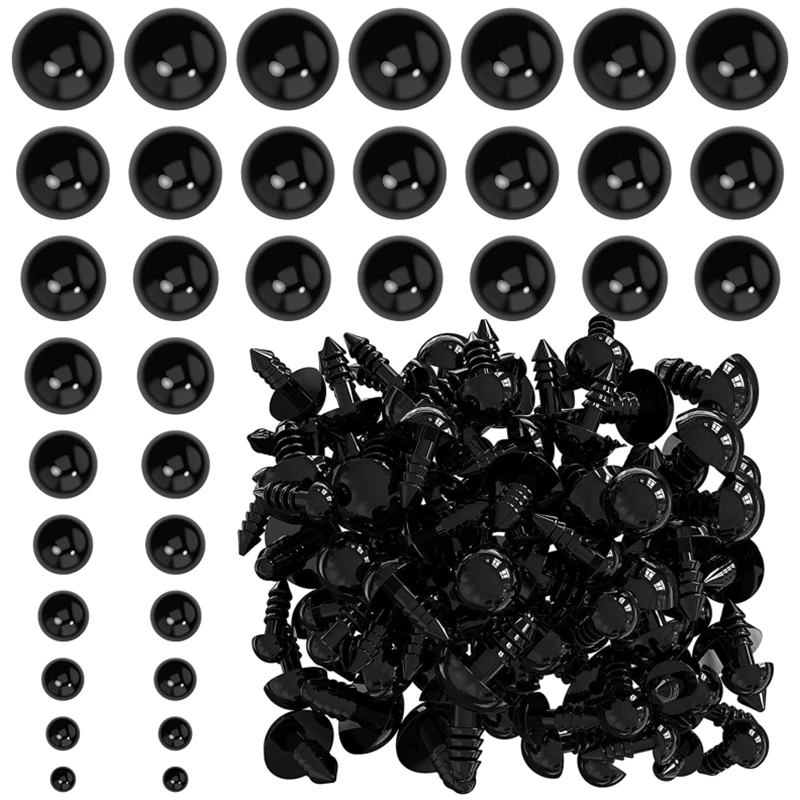 100/50 個 5-20 ミリメートル黒プラスチック安全目おもちゃあみぐるみ Diy キット工芸品テディベアおもちゃの目人形の装飾アクセサリー