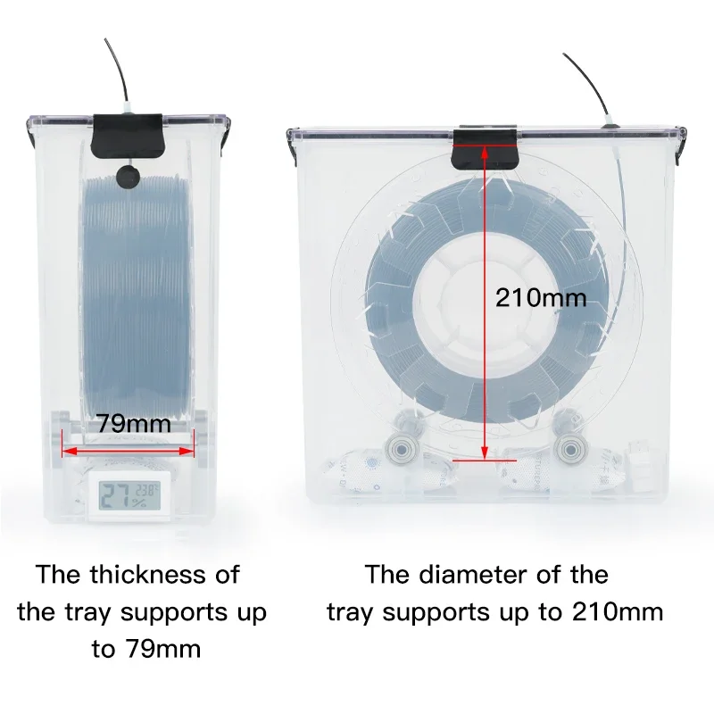 Begprint impressora 3d filamento seco caixa de armazenamento de aquecimento de ar quente armazenamento material de impressão caixa titular resistente à umidade para todos os fdm