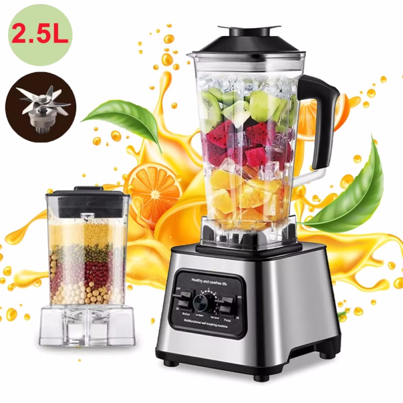 6000W Krachtige Blender Mixer Juicer Smoothie Maker Tafel Blenders 2,5l Container Keukenmachine Mixer Mixer Mixer Voor Ijs Notenfruit