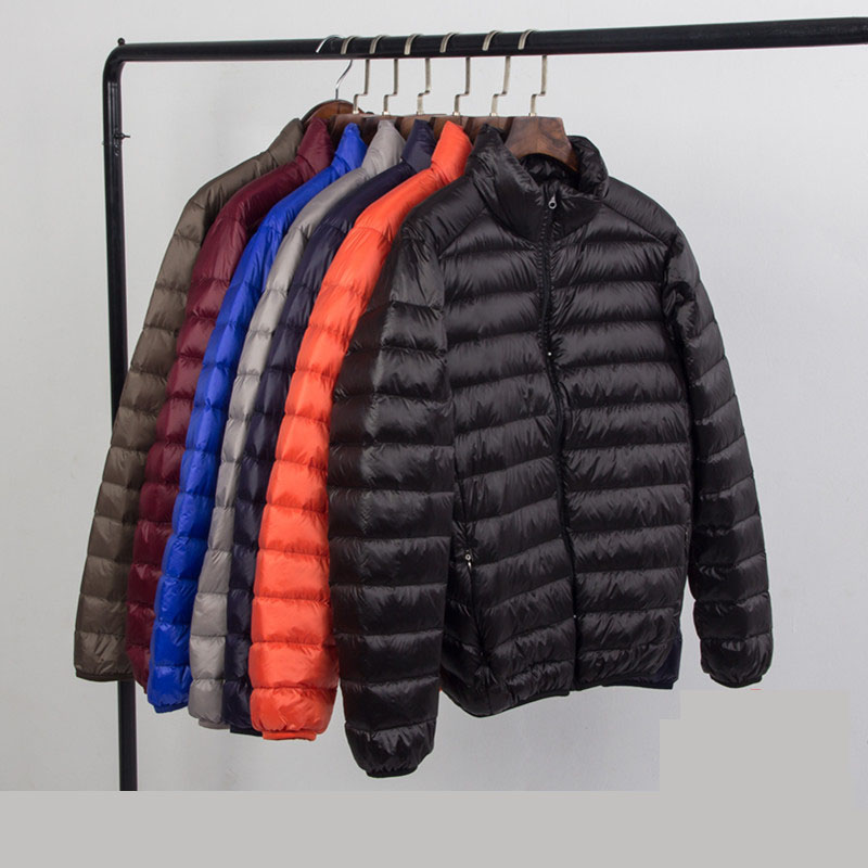 Nieuw Merk Herfst Winter Licht Donsjack Heren Mode Korte Capuchon Grote Ultra-Dunne Lichtgewicht Jeugd Slanke Jas Jassen