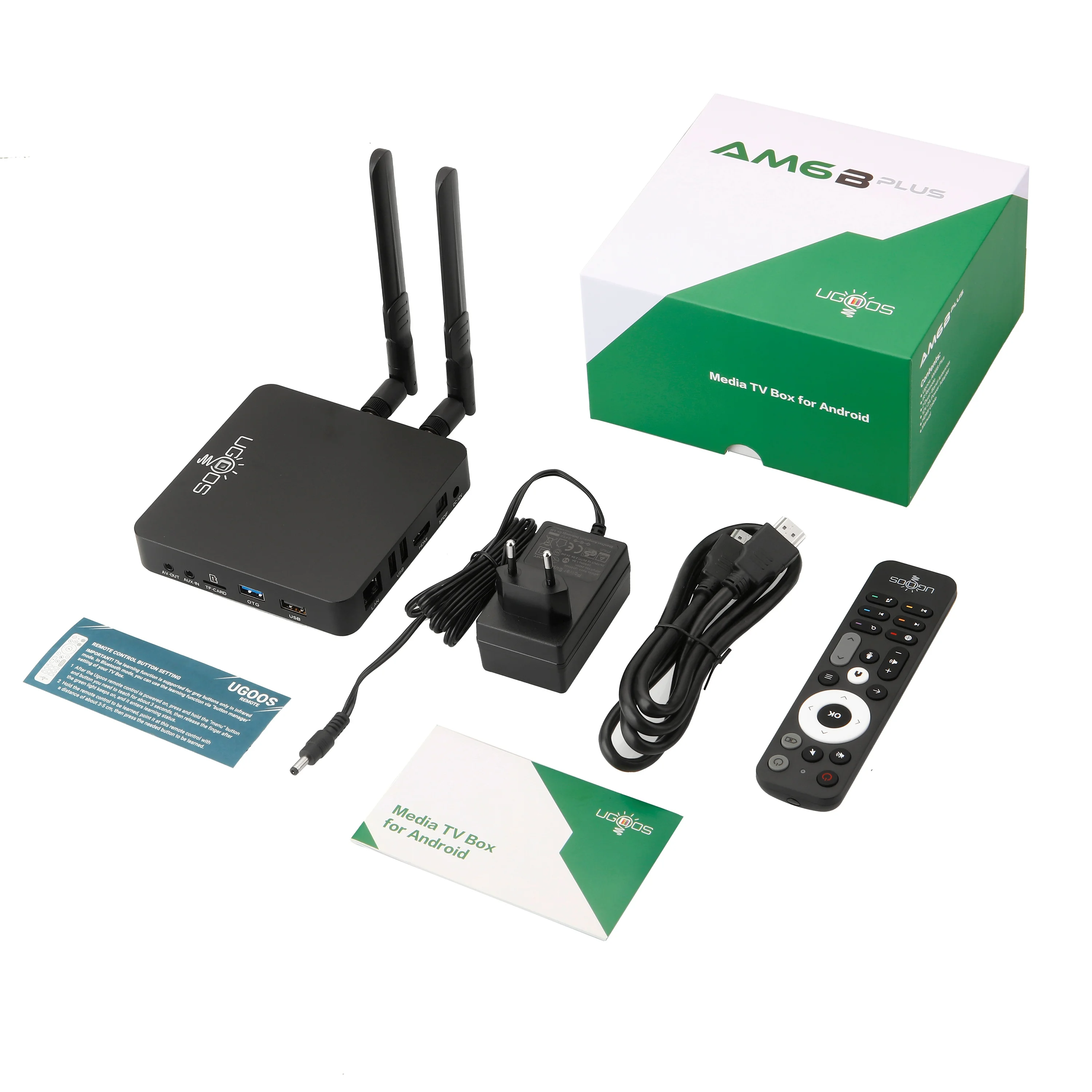 Ugoos AM6B Plus WIFI6 Amlogic S922X-J 2,2 GHZ Android 9 TV BOX LPDDR4 4GB RAM 32GB ROM 4K reproductor multimedia 2,4/5G 1000M decodificador