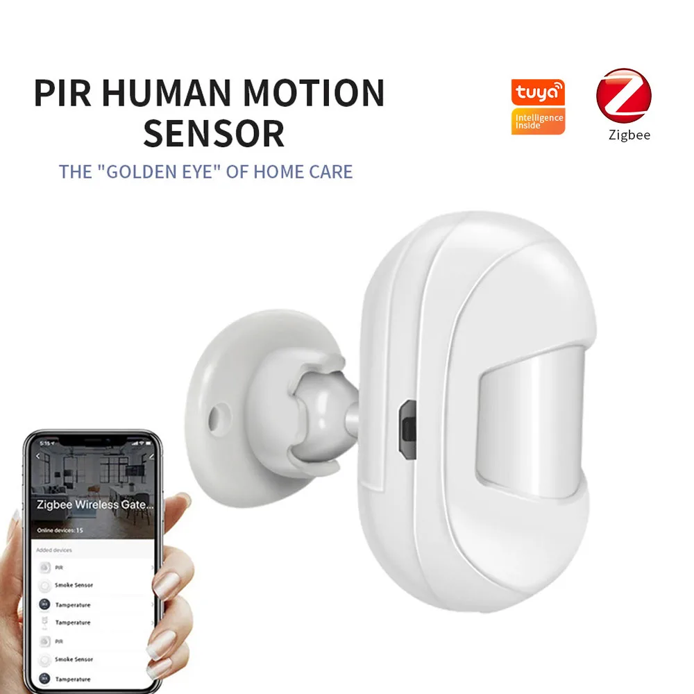 IHSENO Tuya Zigbee Sensor de cuerpo humano hogar inteligente Mini PIR inalámbrico vida inteligente movimiento del cuerpo Sensor de movimiento uso con puerta de enlace