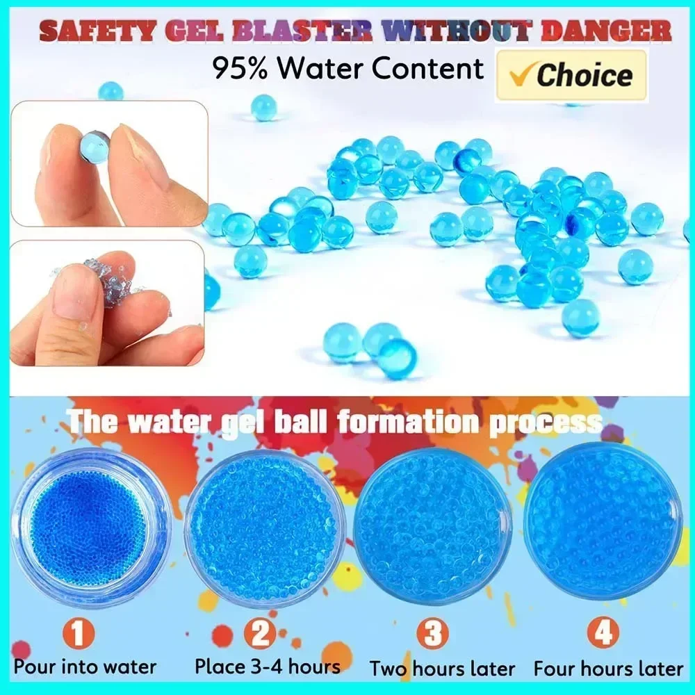 100000 Pcs gel bola armas em forma de pérola cristal solo contas de água lama decoração do casamento crescente bolas de água recarga blaster bala diy