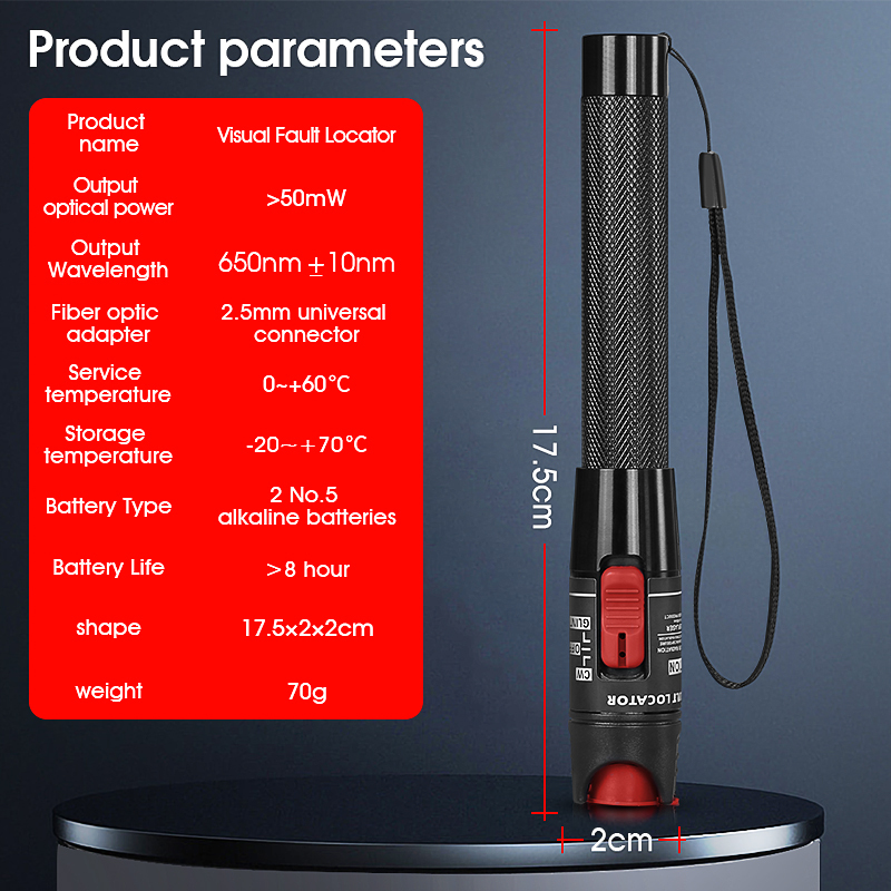 50mW 광섬유 결함 탐지기 광섬유 테스터 SC/FC/ST 2.5mm 인터페이스 광섬유 펜 스타일 적색광 VFL FTTH 테스터 도구