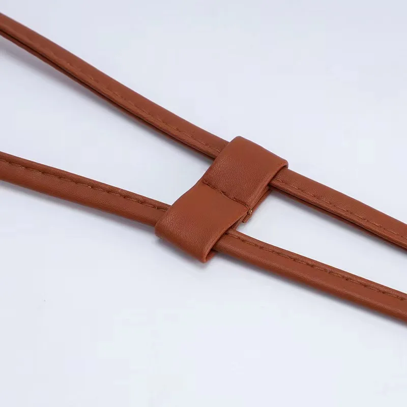 1Pcs PU Leather Drawstring Pull String Detachable Bucket Bag Strap Slide String Keeper Drawstring Backpack Accessories