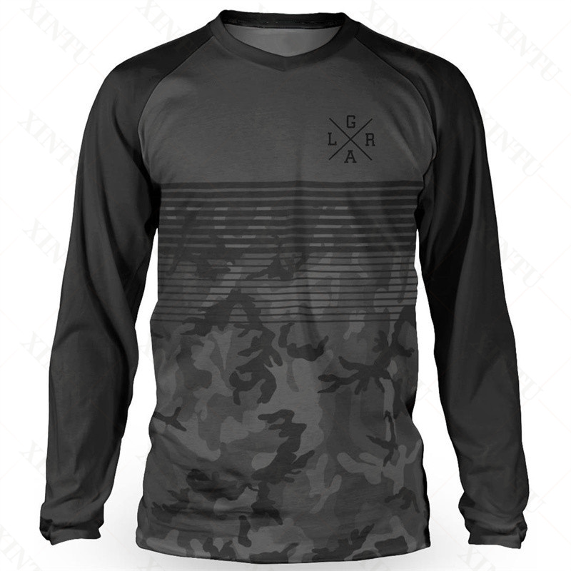 Camiseta de manga larga para hombre, jersey holgado para bicicleta de montaña, DH, motocross, downhill, BMX, enduro, mtb, ropa transpirable