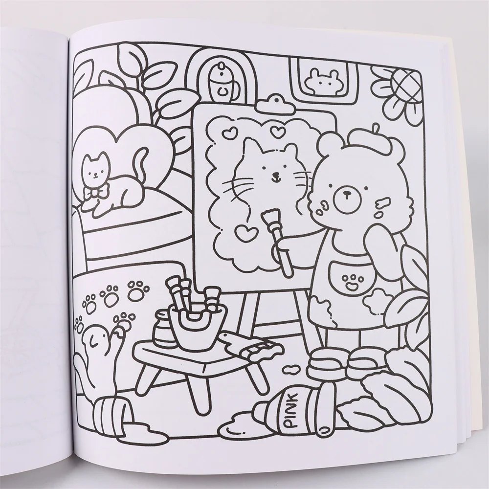 สมุดระบายสีฮาโลวีน COZY FRIENDS สมุดระบายสีสําหรับผู้ใหญ่และวัยรุ่นที่มีสิ่งมีชีวิตที่น่าขนลุกที่น่ารักสําหรับของขวัญวันฮาโลวีน