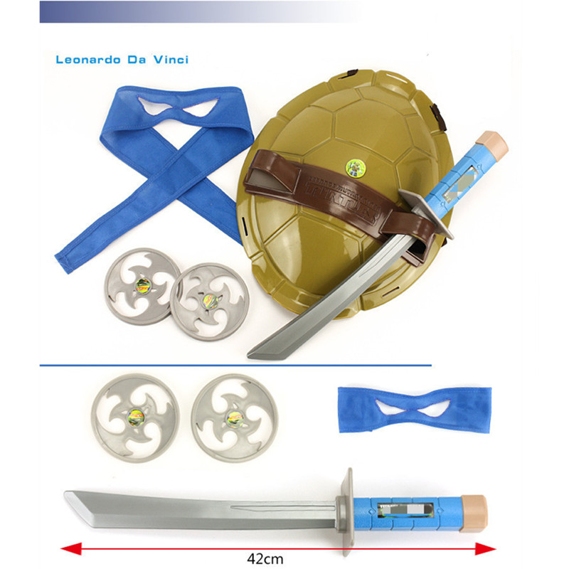 Ninja Schildkröte cos gekleidet Waffe Anzug Schildkröte Muschel Augen maske Cosplay Set Kind Ninja Schildkröte Spielzeug Kinder Geschenk