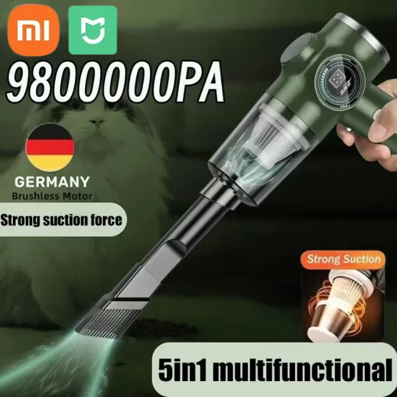 Xiaomi Mijia 9800000 Aspirador PA 5 en 1, inalámbrico, para automóvil, húmedo, seco, doble uso, de alta potencia, limpiador de electrodomésticos de mano