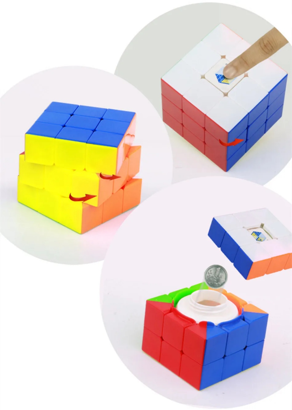 Yuxin boîte 3x3 Cube magique boîte de rangement creuse Cube 3 couches Cube de vitesse Puzzle professionnel jouets pour enfants enfants cadeau