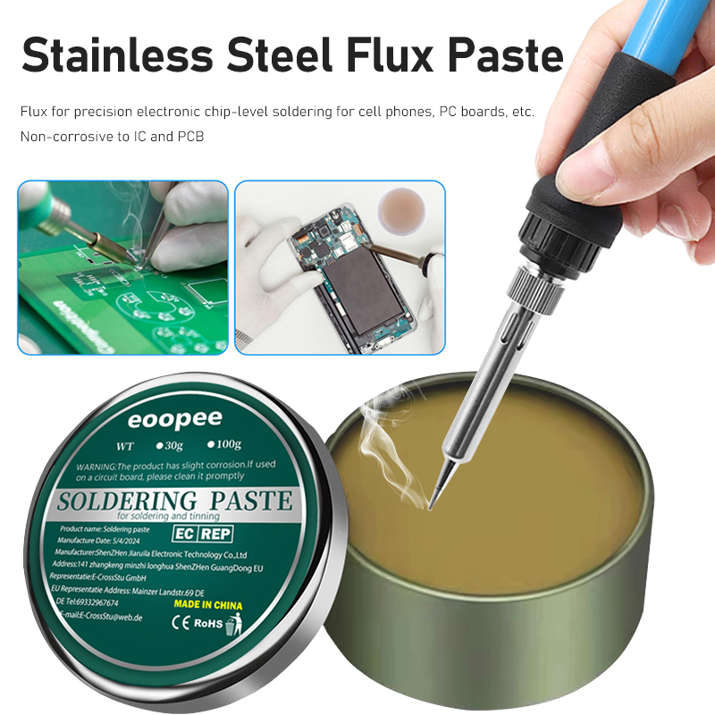 Flusso di colofonia non pulito da 10-300 g Flusso di saldatura professionale Pasta saldante ad elevata purezza per un legame forte e protezione dalla corrosione