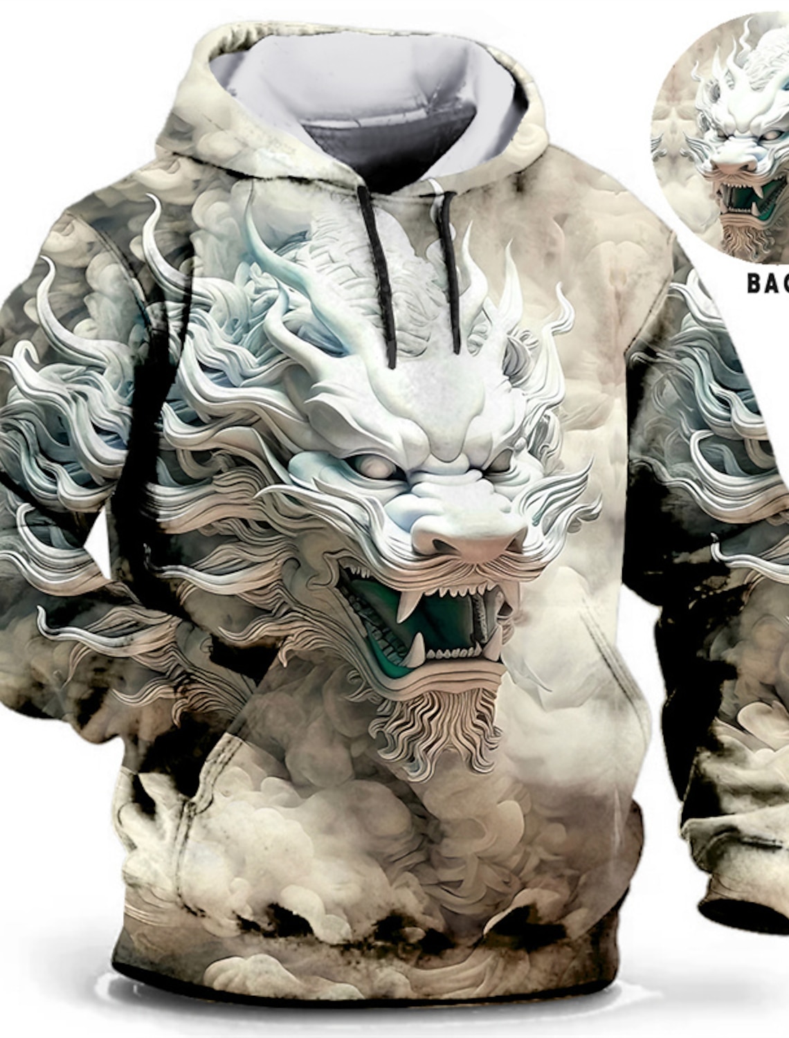 Chinesisches Neujahr Drachen-Hoodie für Herren, grafische Tierdrucke, täglich, klassisch, lässig, 3D-Pullover, Streetwear, Hoodies, langärmelig, mit Kapuze