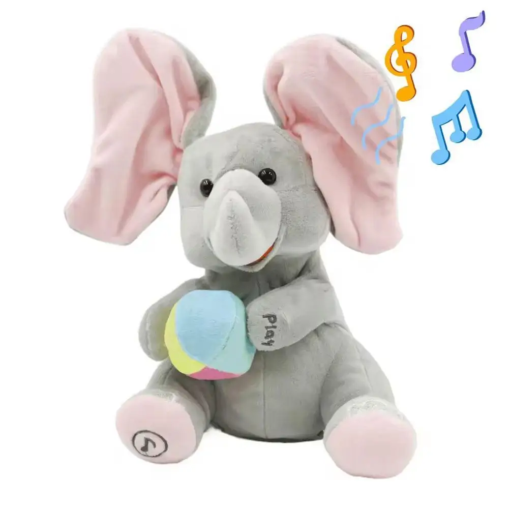 Hide-and-seek Elephant Plush Toy Animated Elephant Toys Plush Singing Elephant With Ears Moving Interactive Toys Gifts For Baby