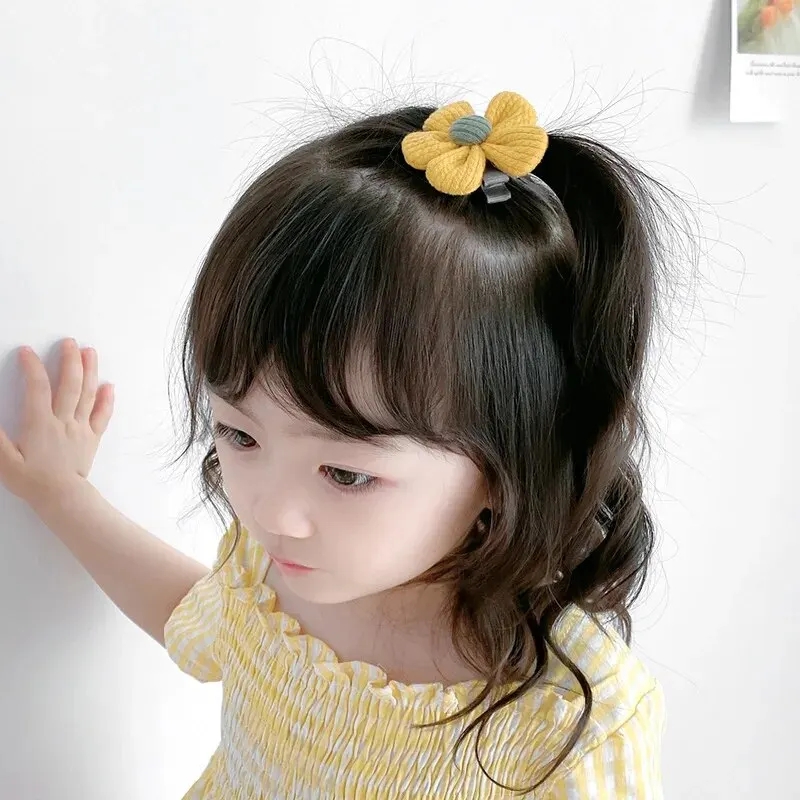 14 ピース/セット子供かわいい生地の花のヘアクリップヘアアクセサリー甘い女の子ヘアピンベビー頭飾りバレッタ子供帽子