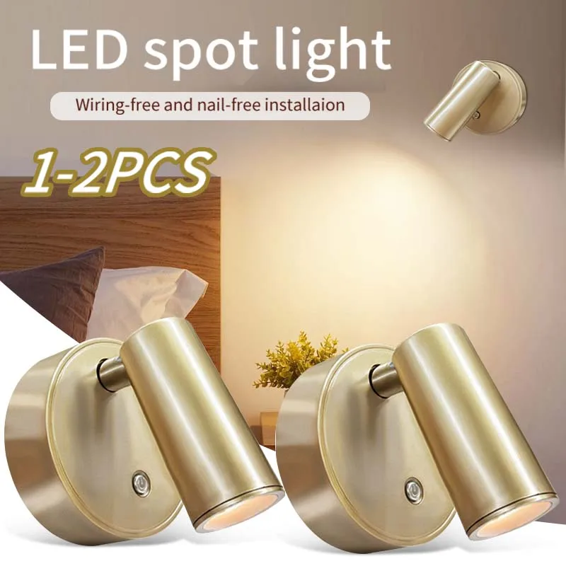LED-Licht, magnetisch, Typ C, wiederaufladbar, Touch-Schalter, Wandleuchten, Strahler, kabellos, dimmbar, Schlafzimmer, Nachttischlampe, Leselicht
