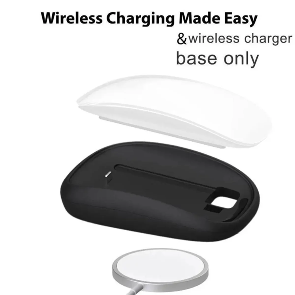 AA91 Maus-Dock für Apple Magic Mouse 2, Ladestation, ergonomisches kabelloses Ladepad-Gehäuse, erhöhte Höhe, A
