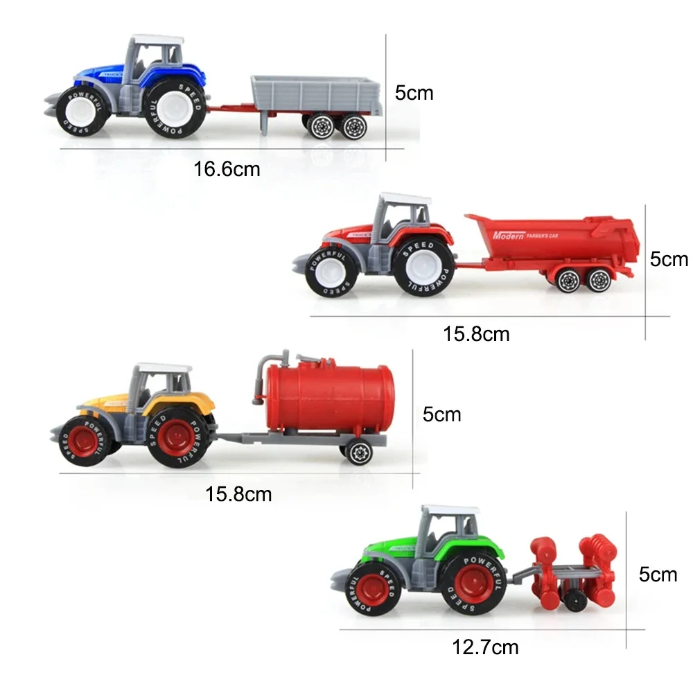 1 pçs diecast veículos agrícolas mini modelo de carro engenharia modelo de carro trator engenharia carro trator brinquedos modelo para crianças presente natal