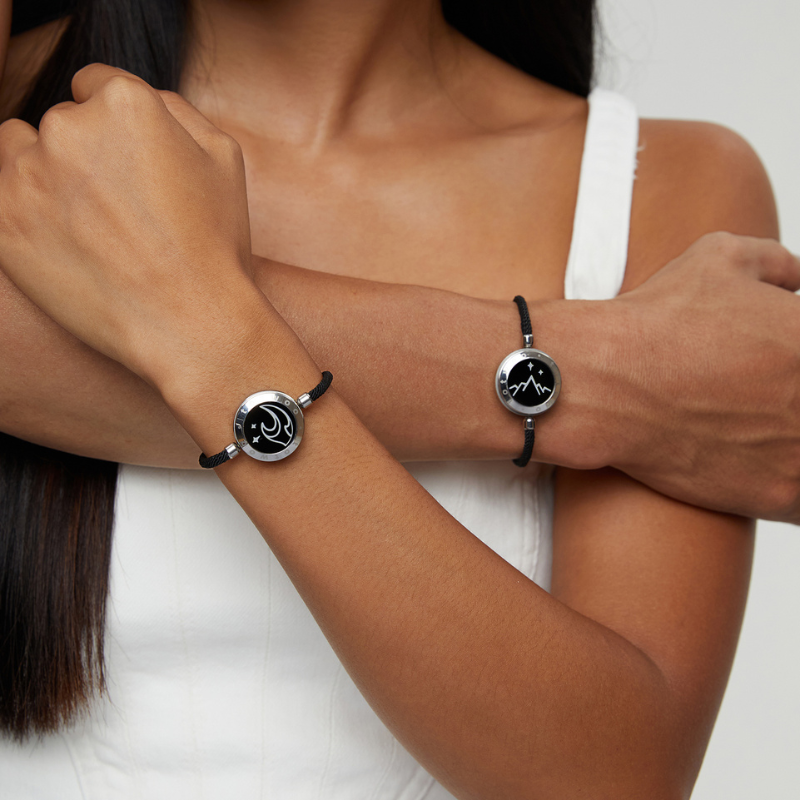 Totwoo Pulseiras de casal inteligentes Bluetooth conectadas presente romântico para relacionamento de longa distância