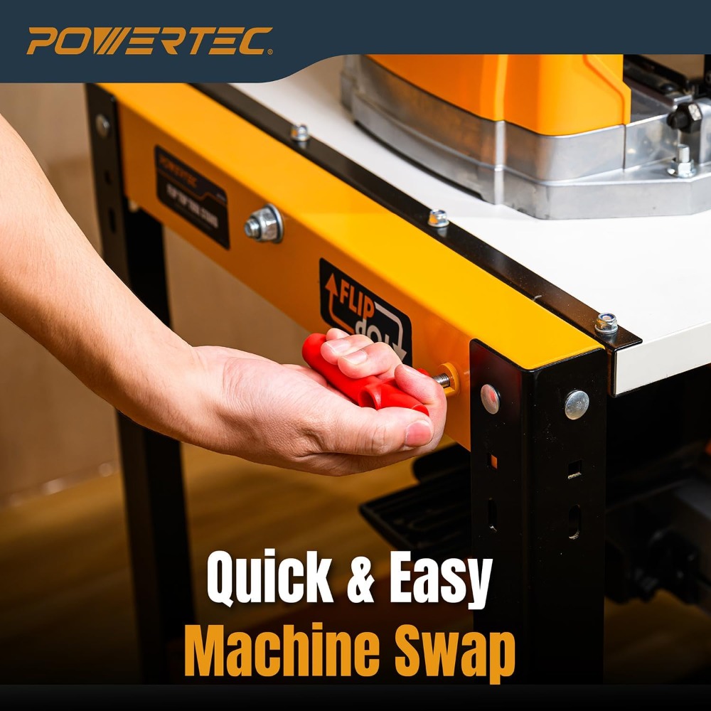 Flip Top Tool Stand with Caster Wheels - Mobile Workbench with 300lb Capacity, for Benchtop Power Tools