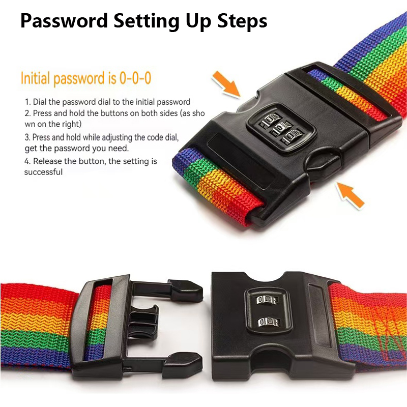 Adjustable Luggage Strap for Suitcases TSA-Approved with Lock Keep Bundling Packing Belt Suitcase Safety Travel Bag Accessories