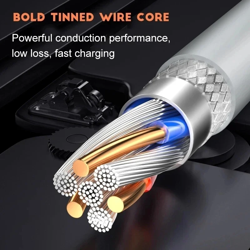 3PCS 6A 100W Tipo C Cavo di ricarica super veloce Cavo dati per Samsung Huawei Xiaomi Redmi Cavi USB C a ricarica rapida NNB