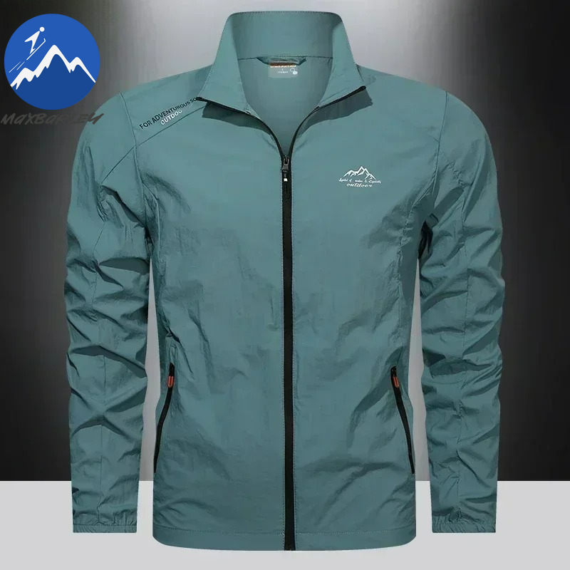 Men Summer Windbreaker Zip Pockets UV Sun Protection Jackets Breathable Ultra-light Working Clothes Outdoor Skin Thin Coats Camp