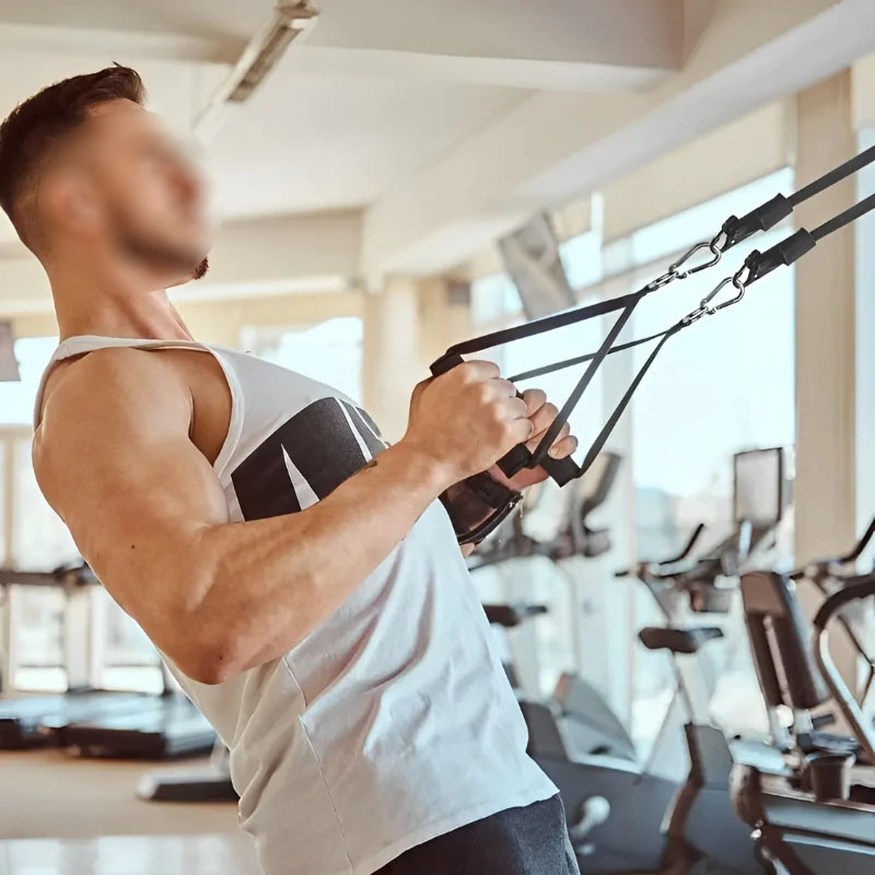 2 pezzi di fasce di resistenza per esercizi da palestra con impugnatura in corda professionale con maniglie antiscivolo Accessori per il fitness